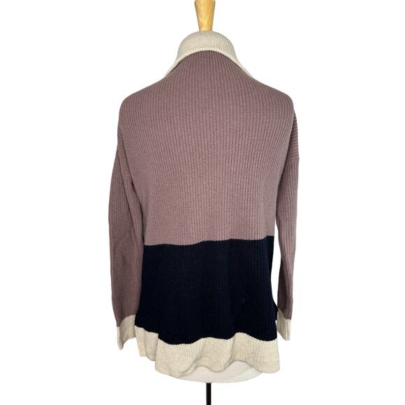 MADEWELL Glenbrook Half-Zip Pullover Sweater in Colorblock Size XXS Ribbed Wool - Picture 3 of 10